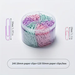 Large Capacity Paper Clip Set 120pcs 50mm 240pcs 28mm
