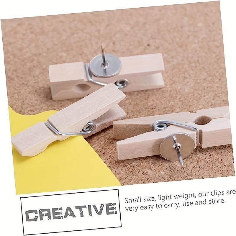 100pcs Thumbtack Clip Mini Cork Board Cork Bulletin Board Mini Clothespins