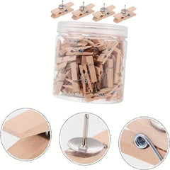 100pcs Thumbtack Clip Mini Cork Board Cork Bulletin Board Mini Clothespins