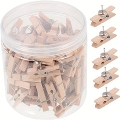 100pcs Thumbtack Clip Mini Cork Board Cork Bulletin Board Mini Clothespins