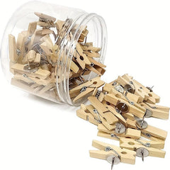 100pcs Thumbtack Clip Mini Cork Board Cork Bulletin Board Mini Clothespins