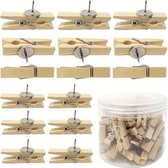100pcs Thumbtack Clip Mini Cork Board Cork Bulletin Board Mini Clothespins