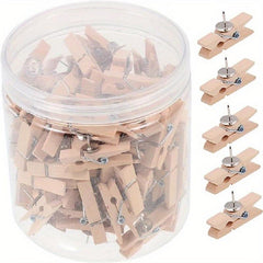 100pcs Thumbtack Clip Mini Cork Board Cork Bulletin Board Mini Clothespins