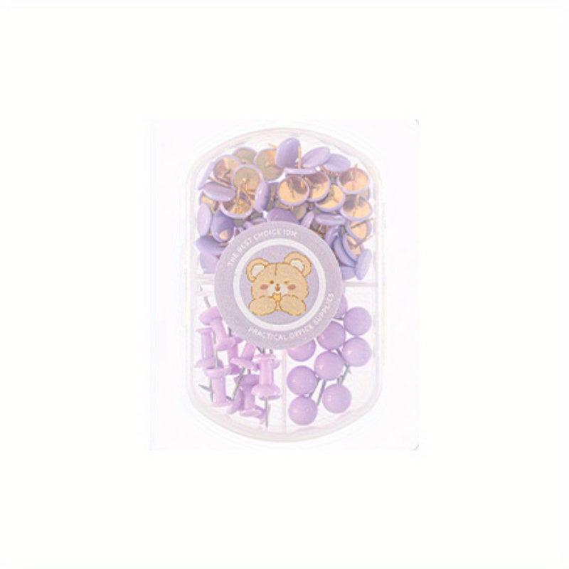 75pcs Macaron Thumbtack Cork Board I-shaped Nail Wall Nail Preschool Photo Wall