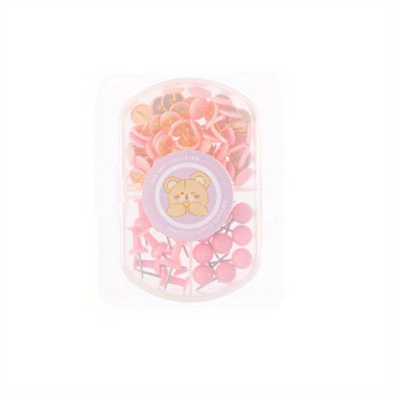 75pcs Macaron Thumbtack Cork Board I-shaped Nail Wall Nail Preschool Photo Wall