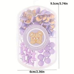 75pcs Macaron Thumbtack Cork Board I-shaped Nail Wall Nail Preschool Photo Wall