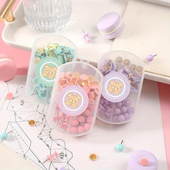 75pcs Macaron Thumbtack Cork Board I-shaped Nail Wall Nail Preschool Photo Wall