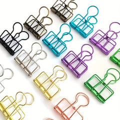 Hollow Metal Binder Clip Bill Clip Office Learning Stationery