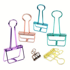 Hollow Metal Binder Clip Bill Clip Office Learning Stationery