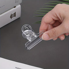 10pcs Transparent Long Tail Clip Large Multifunctional Student Stationery Doveta