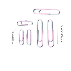 Colorful Paper Clips in Box, Metal Bound Office Supplies