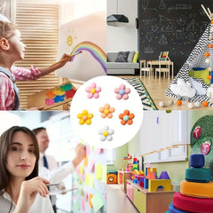 30pcs Multicolor Macaron Style Flower Push Pins I Nails School Decoration