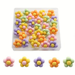 30pcs Multicolor Macaron Style Flower Push Pins I Nails School Decoration