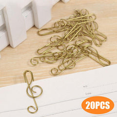 20pcs Musical Note Shaped Paper Clips, Colorful Metal Clips