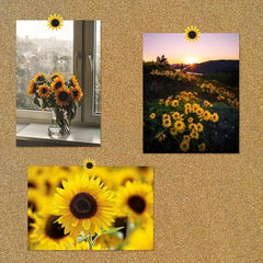 30pcs Sunflower Decorative Tacks & Push Pins for Cork Boards Offices Schools