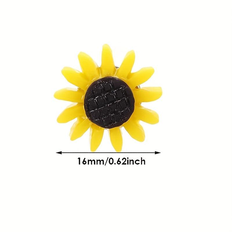 30pcs Sunflower Decorative Tacks & Push Pins for Cork Boards Offices Schools