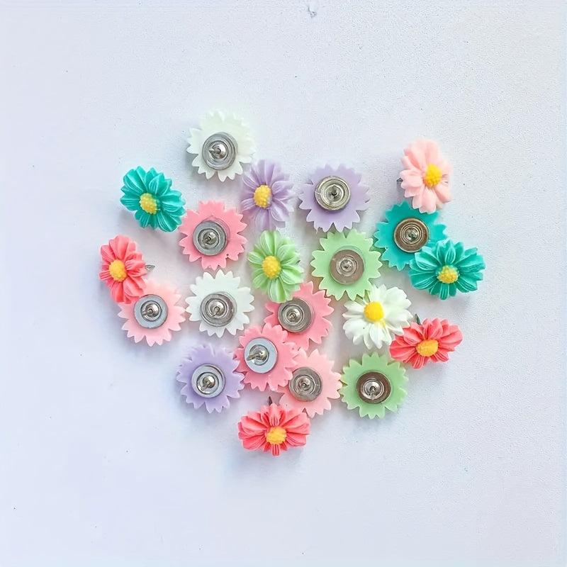 30pcs Small Flower Push Pins for Cork Board Decoration