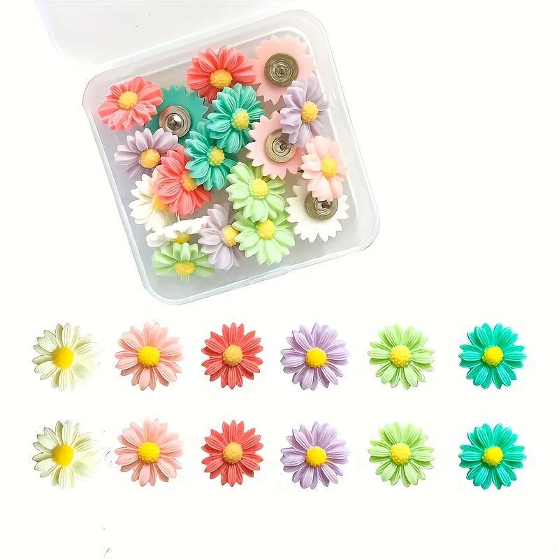 30pcs Small Flower Push Pins for Cork Board Decoration