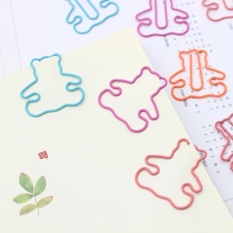 5pcs Bear Paper Clips Creative Bookmark School Clip Stationery