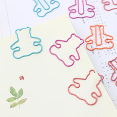 5pcs Bear Paper Clips Creative Bookmark School Clip Stationery