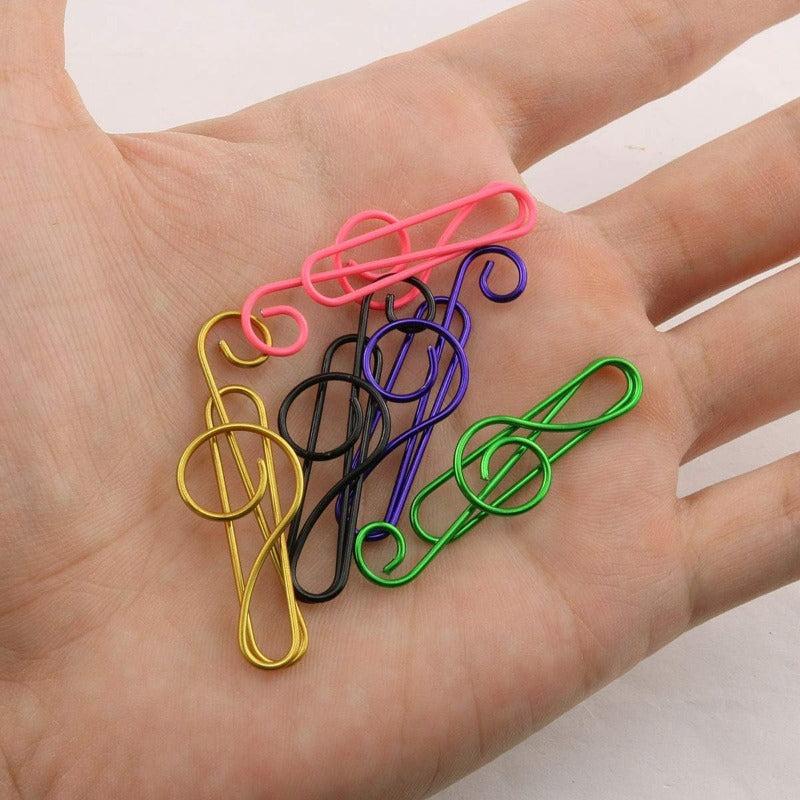 12 Music Themed Colored Paper Clips Metal Clips Clamp