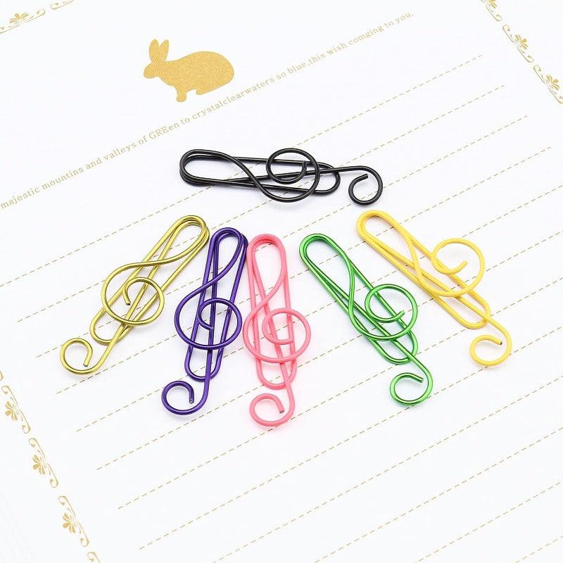 12 Music Themed Colored Paper Clips Metal Clips Clamp