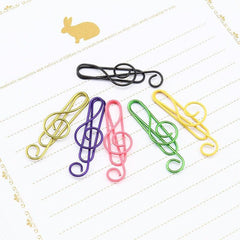 12 Music Themed Colored Paper Clips Metal Clips Clamp