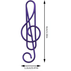 12 Music Themed Colored Paper Clips Metal Clips Clamp