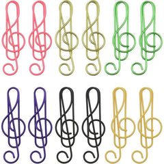 12 Music Themed Colored Paper Clips Metal Clips Clamp