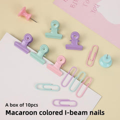 10pcs Candy Colored Stationery I Beam Nails Macaroon Metal Small Book Nail