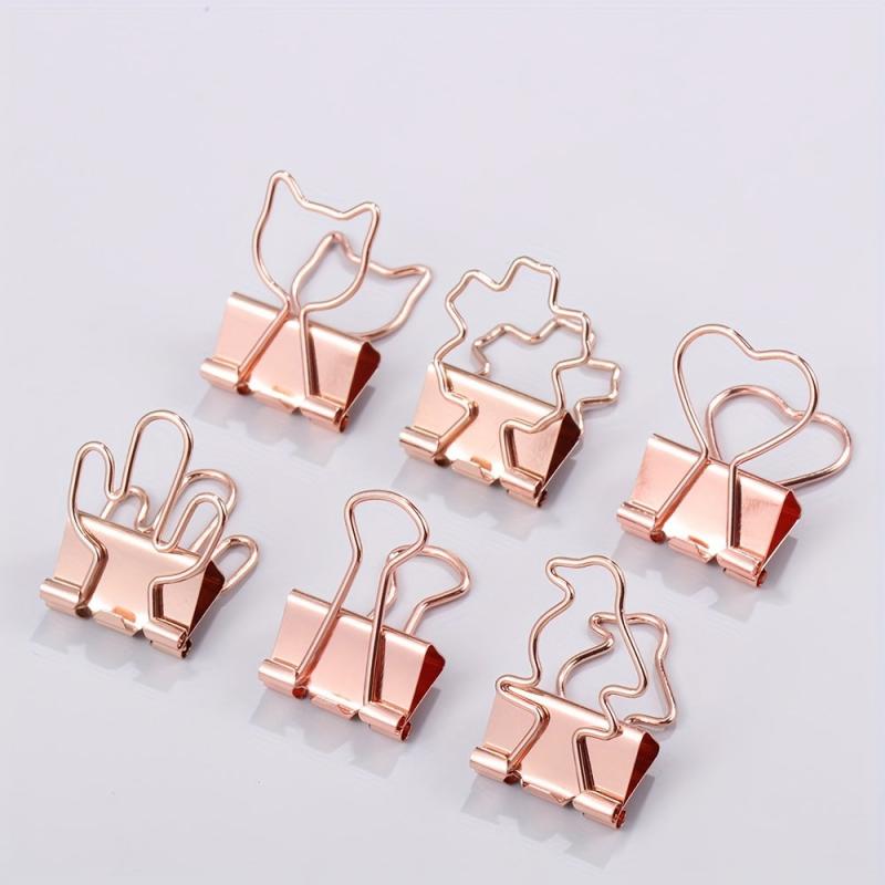 6pcs Metal Paper Clip File Binder Clips