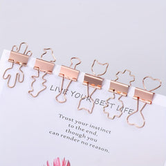 6pcs Metal Paper Clip File Binder Clips