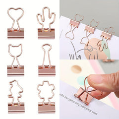 6pcs Metal Paper Clip File Binder Clips