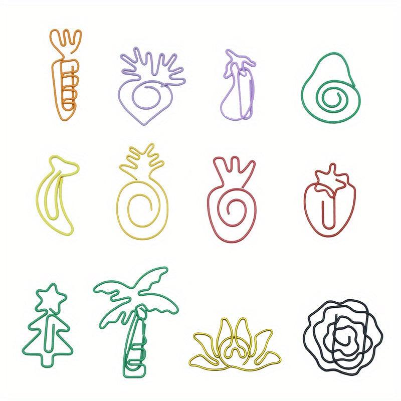 40pcs Colorful Animal & Fruit Paper Clips