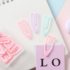 20pcs Macaroon Colored Paper Clip Bookmark Set
