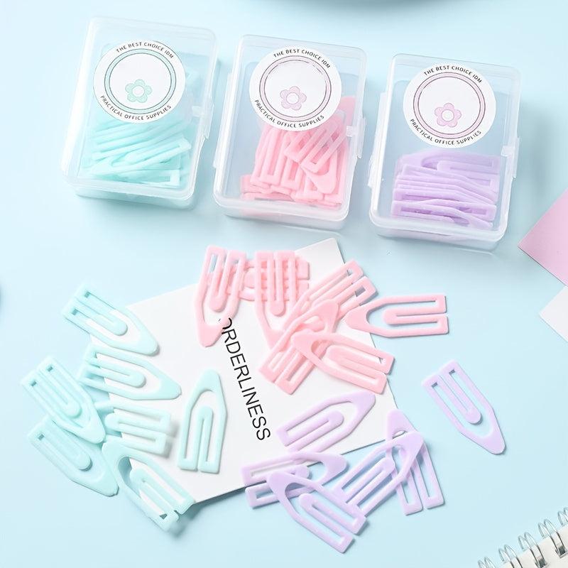 20pcs Macaroon Colored Paper Clip Bookmark Set