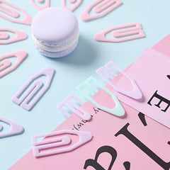20pcs Macaroon Colored Paper Clip Bookmark Set