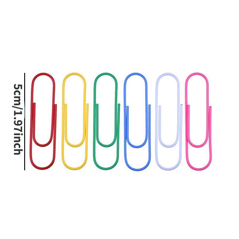 5pcs Colored Coated Paper Clips for Office and School Use