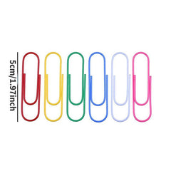 5pcs Colored Coated Paper Clips for Office and School Use