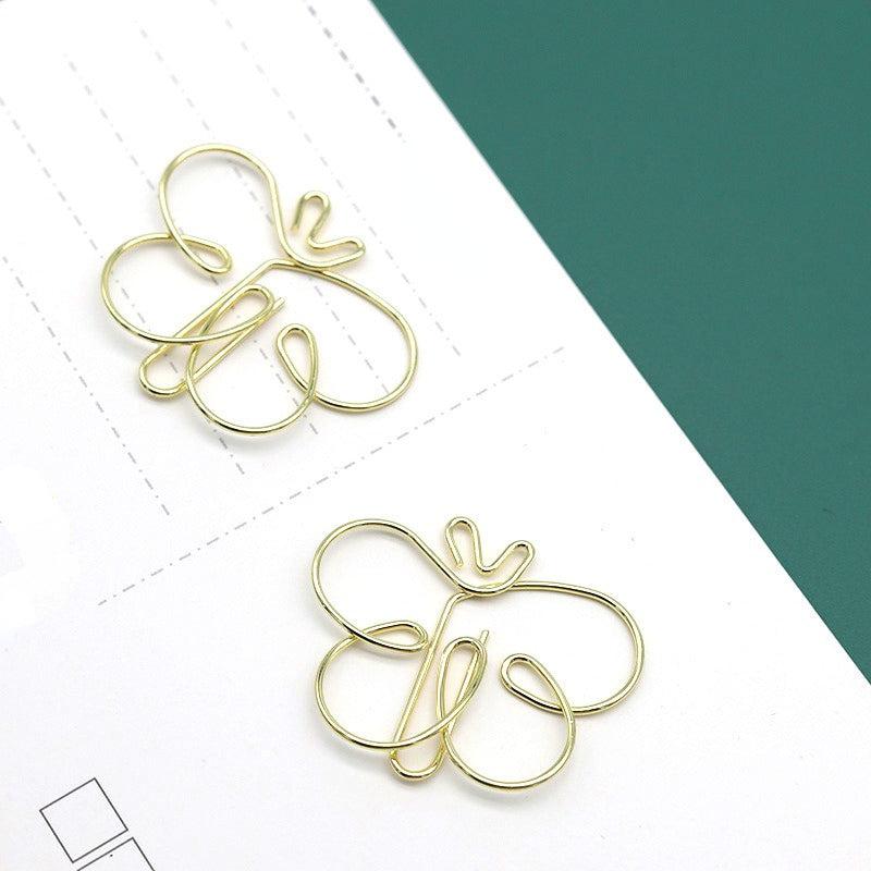 20pcs Butterfly Metal Paper Clips Bookmarks for Office School Stationery