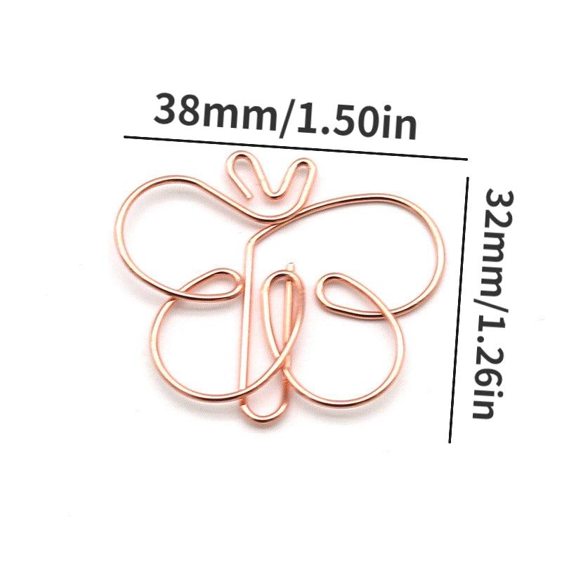 20pcs Butterfly Metal Paper Clips Bookmarks for Office School Stationery
