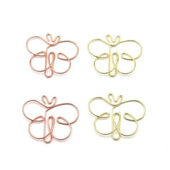 20pcs Butterfly Metal Paper Clips Bookmarks for Office School Stationery