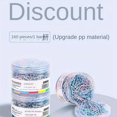 160PCS Morandi Metal Paper Clip U Shaped Pin Rust Resistant Invoice Clip