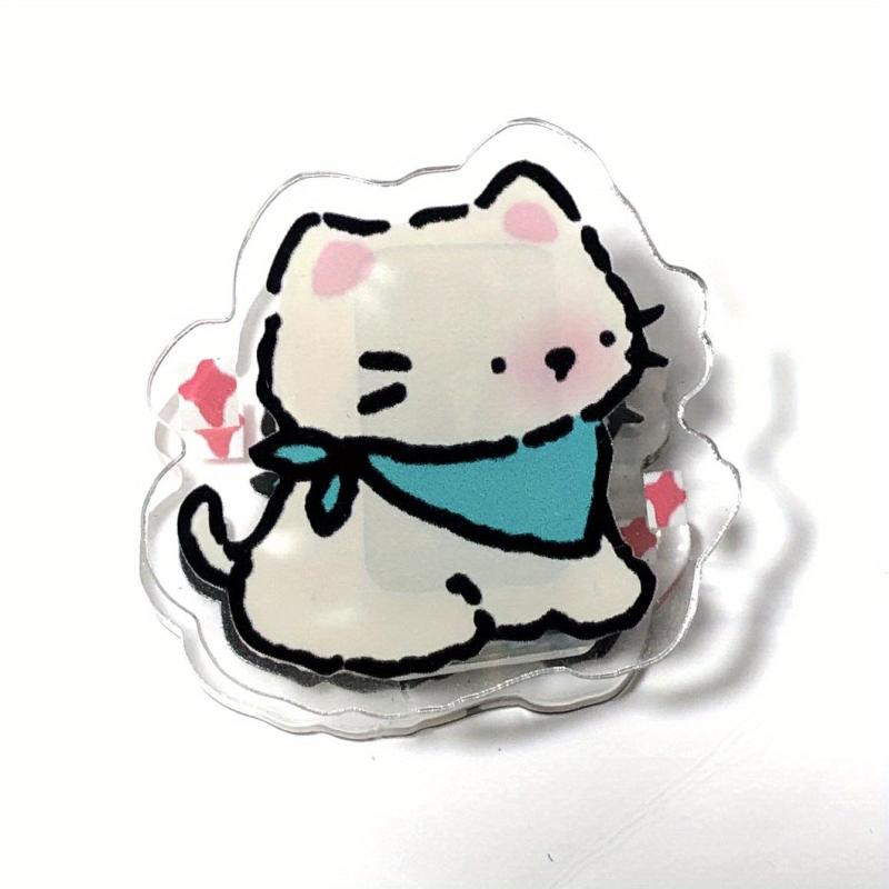 1pc Cartoon Acrylic Clip Girl Journal Diary Student Stationery Long Tail Clip