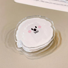 1pc Cartoon Acrylic Clip Girl Journal Diary Student Stationery Long Tail Clip