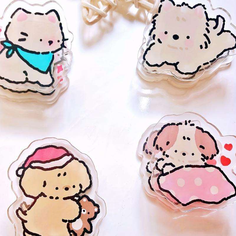1pc Cartoon Acrylic Clip Girl Journal Diary Student Stationery Long Tail Clip