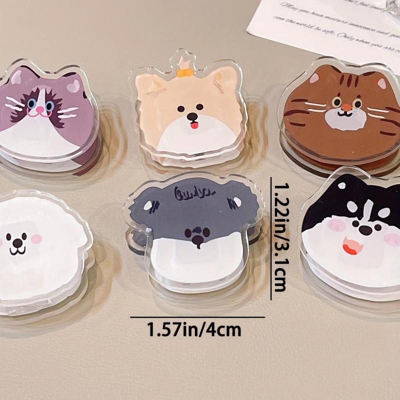 1pc Cartoon Acrylic Clip Girl Journal Diary Student Stationery Long Tail Clip