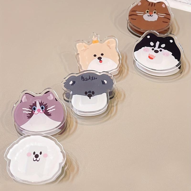 1pc Cartoon Acrylic Clip Girl Journal Diary Student Stationery Long Tail Clip