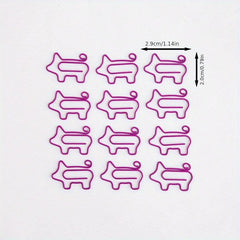 24pcs Carrot Paperclips Cartoon Shape Office Stationery Supplies