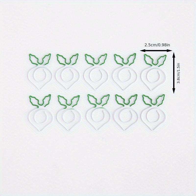 24pcs Carrot Paperclips Cartoon Shape Office Stationery Supplies